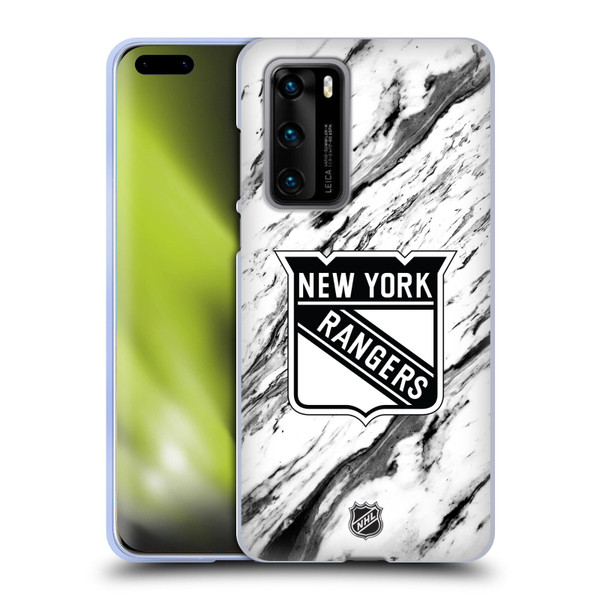 NHL New York Rangers Marble Soft Gel Case for Huawei P40 5G
