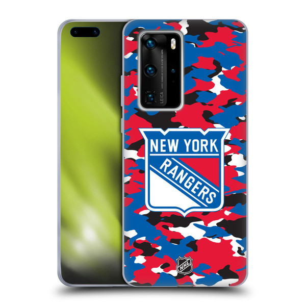 NHL New York Rangers Camouflage Soft Gel Case for Huawei P40 Pro / P40 Pro Plus 5G