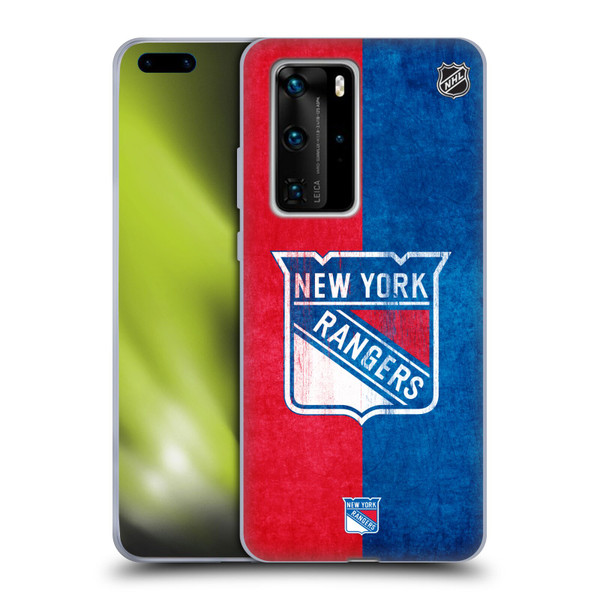 NHL New York Rangers Half Distressed Soft Gel Case for Huawei P40 Pro / P40 Pro Plus 5G