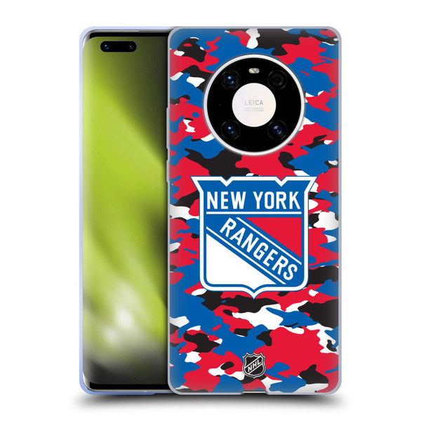 NHL New York Rangers Camouflage Soft Gel Case for Huawei Mate 40 Pro 5G