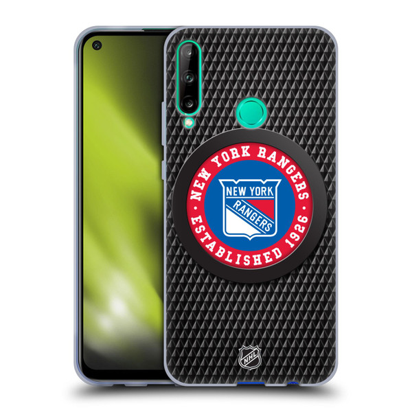 NHL New York Rangers Puck Texture Soft Gel Case for Huawei P40 lite E