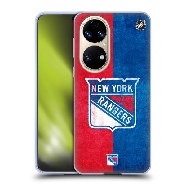 NHL New York Rangers Half Distressed Soft Gel Case for Huawei P50