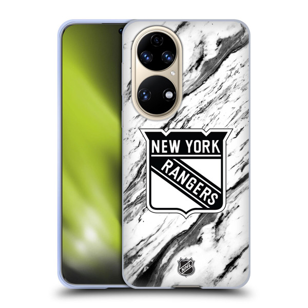 NHL New York Rangers Marble Soft Gel Case for Huawei P50