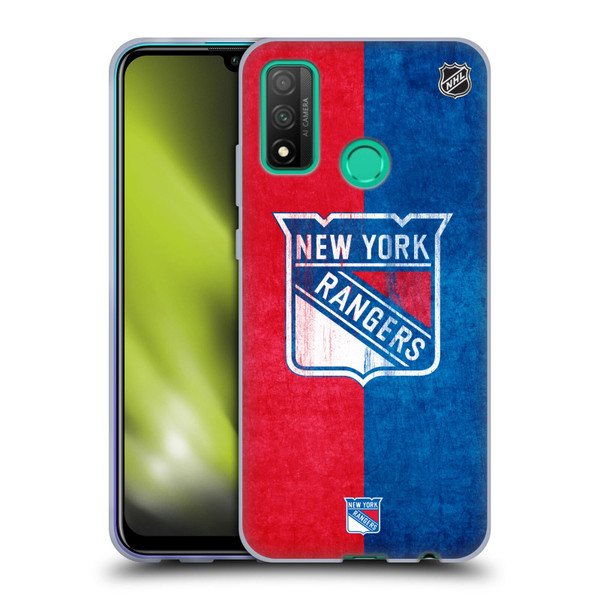 NHL New York Rangers Half Distressed Soft Gel Case for Huawei P Smart (2020)