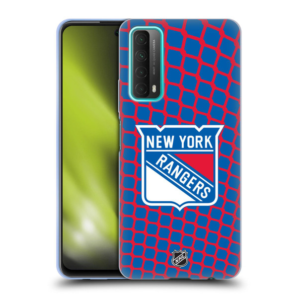 NHL New York Rangers Net Pattern Soft Gel Case for Huawei P Smart (2021)
