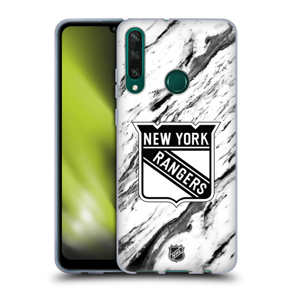 NHL New York Rangers Marble Soft Gel Case for Huawei Y6p