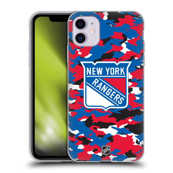 NHL New York Rangers Camouflage Soft Gel Case for Apple iPhone 11