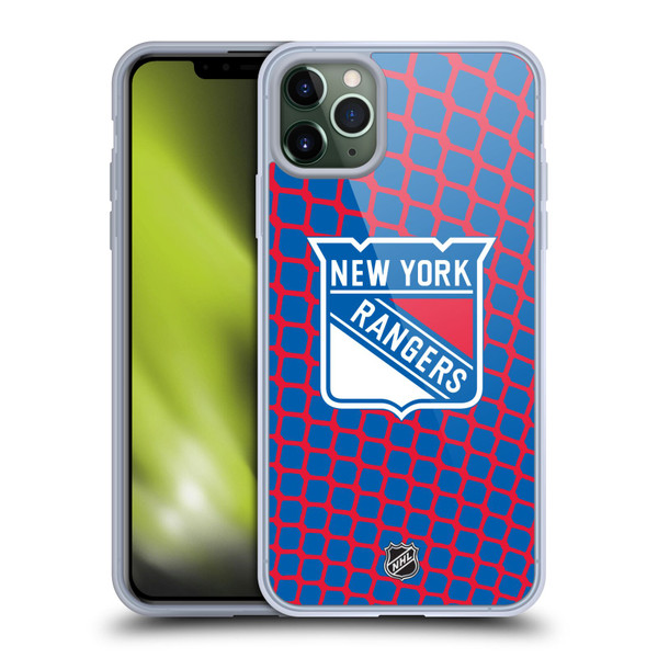 NHL New York Rangers Net Pattern Soft Gel Case for Apple iPhone 11 Pro Max