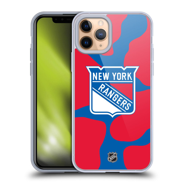 NHL New York Rangers Cow Pattern Soft Gel Case for Apple iPhone 11 Pro & MagSafe