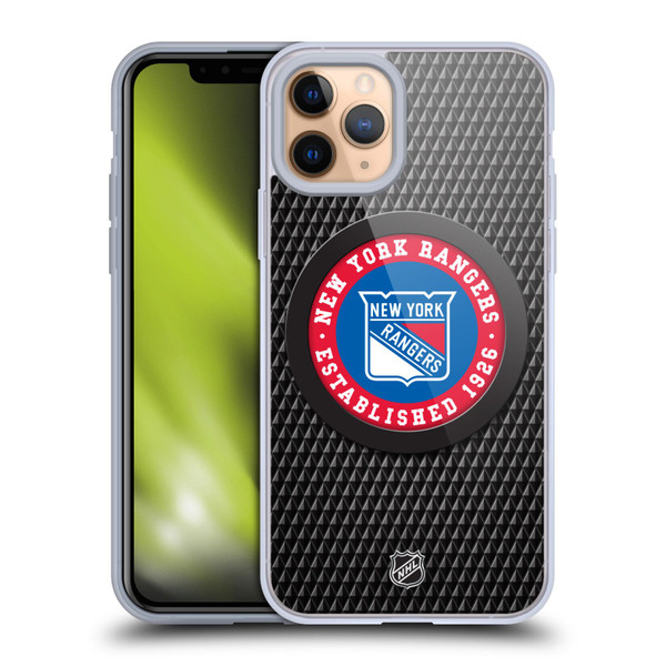 NHL New York Rangers Puck Texture Soft Gel Case for Apple iPhone 11 Pro & MagSafe