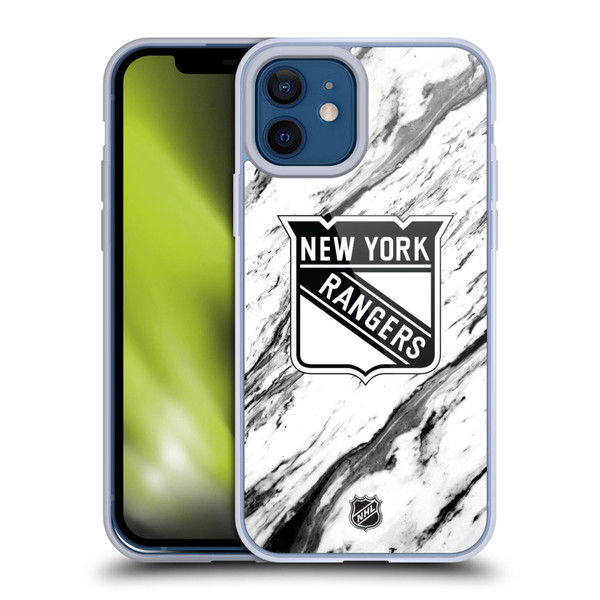 NHL New York Rangers Marble Soft Gel Case for Apple iPhone 12 / iPhone 12 Pro & MagSafe