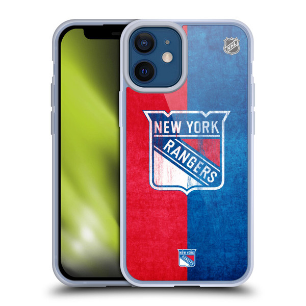 NHL New York Rangers Half Distressed Soft Gel Case for Apple iPhone 12 Mini & MagSafe