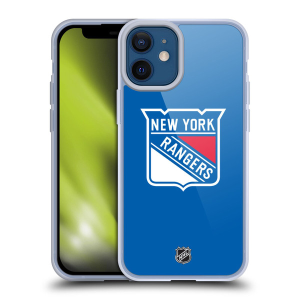 NHL New York Rangers Plain Soft Gel Case for Apple iPhone 12 Mini & MagSafe