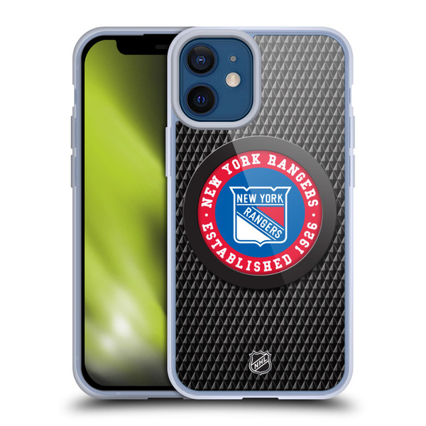 NHL New York Rangers Puck Texture Soft Gel Case for Apple iPhone 12 Mini & MagSafe