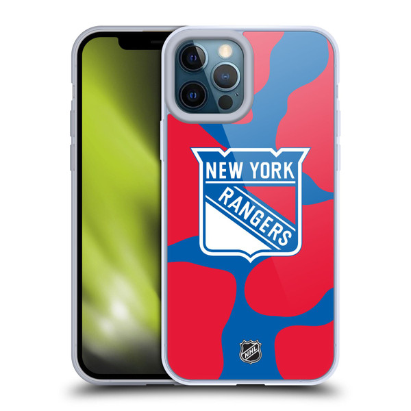 NHL New York Rangers Cow Pattern Soft Gel Case for Apple iPhone 12 Pro Max & MagSafe
