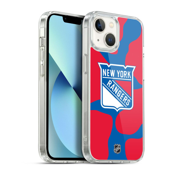 NHL New York Rangers Cow Pattern Soft Gel Case for Apple iPhone 13
