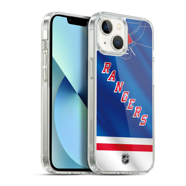NHL New York Rangers Jersey Soft Gel Case for Apple iPhone 13