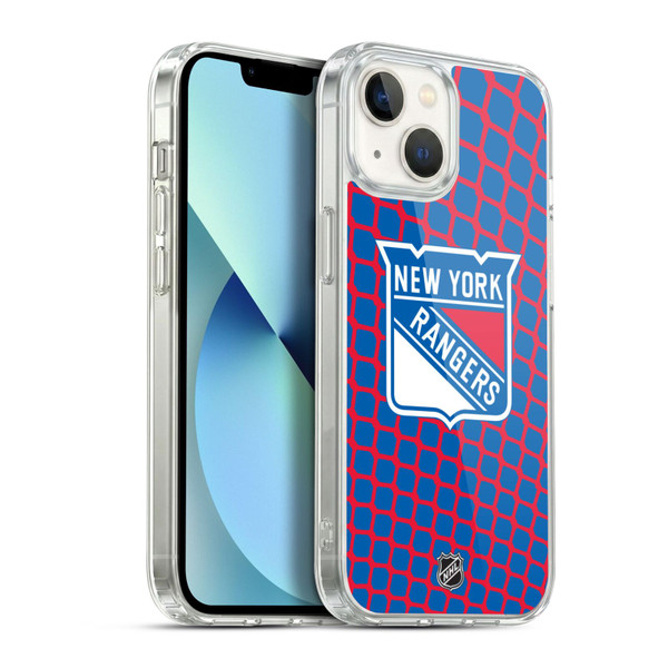 NHL New York Rangers Net Pattern Soft Gel Case for Apple iPhone 13
