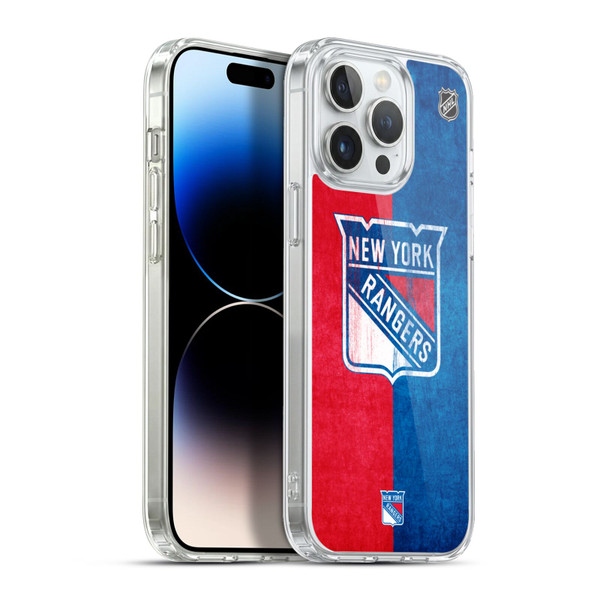 NHL New York Rangers Half Distressed Soft Gel Case for Apple iPhone 13 Pro Max & MagSafe