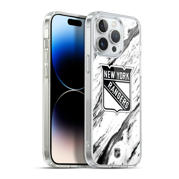 NHL New York Rangers Marble Soft Gel Case for Apple iPhone 13 Pro Max & MagSafe