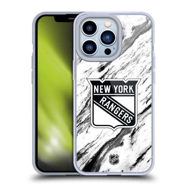NHL New York Rangers Marble Soft Gel Case for Apple iPhone 13 Pro & MagSafe