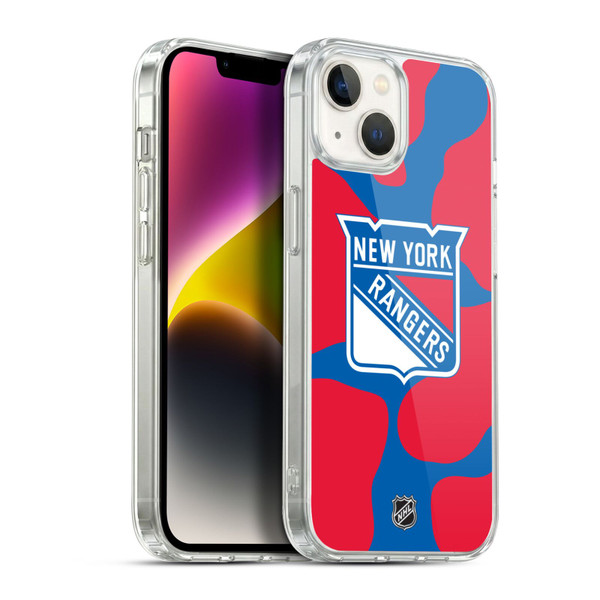 NHL New York Rangers Cow Pattern Soft Gel Case for Apple iPhone 14 Plus & MagSafe