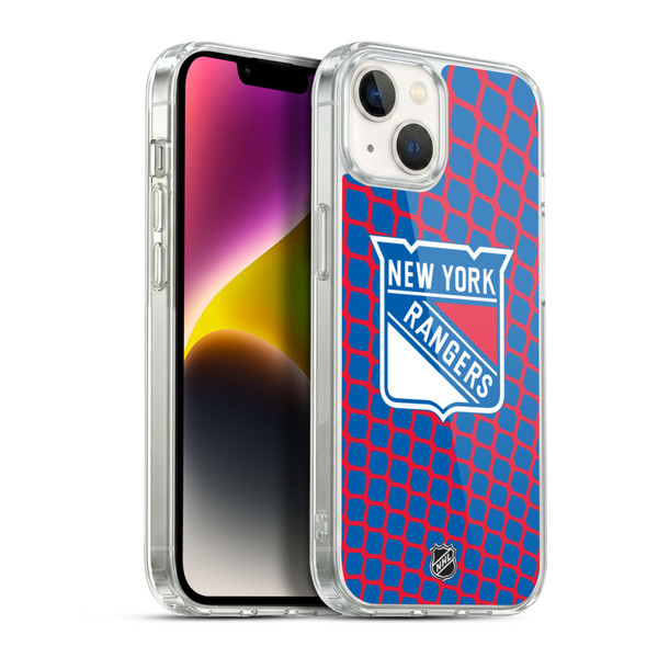 NHL New York Rangers Net Pattern Soft Gel Case for Apple iPhone 14 Plus & MagSafe