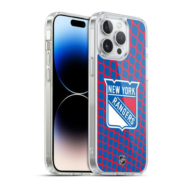 NHL New York Rangers Net Pattern Soft Gel Case for Apple iPhone 14 Pro Max & MagSafe