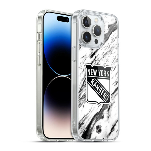 NHL New York Rangers Marble Soft Gel Case for Apple iPhone 14 Pro Max & MagSafe