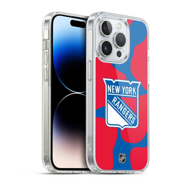 NHL New York Rangers Cow Pattern Soft Gel Case for Apple iPhone 14 Pro & MagSafe