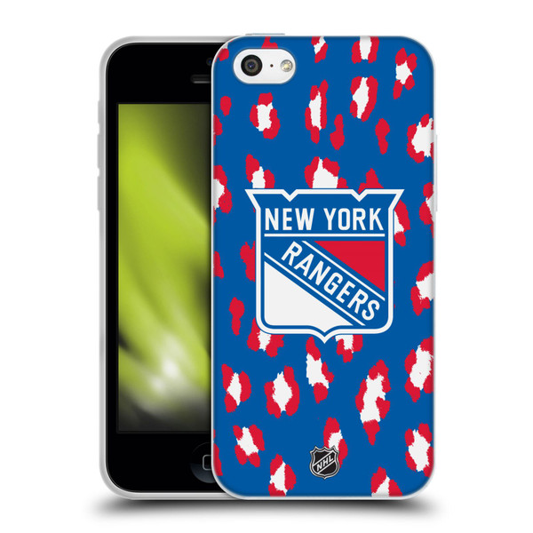 NHL New York Rangers Leopard Pattern Soft Gel Case for Apple iPhone 5c