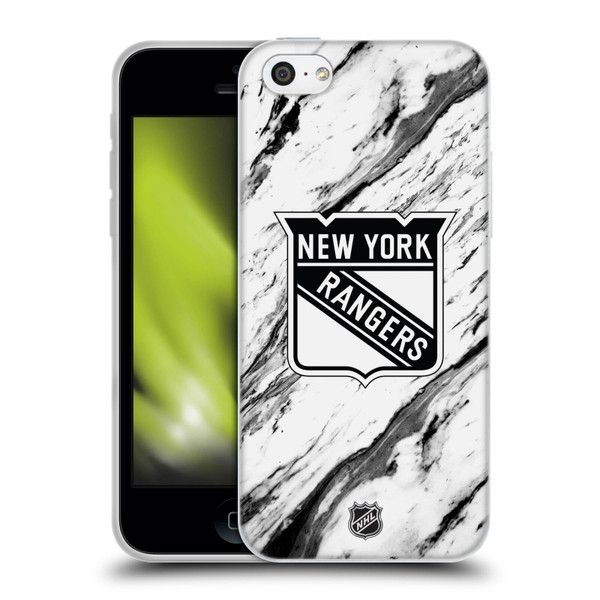 NHL New York Rangers Marble Soft Gel Case for Apple iPhone 5c