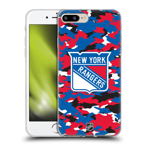 NHL New York Rangers Camouflage Soft Gel Case for Apple iPhone 7 Plus / iPhone 8 Plus