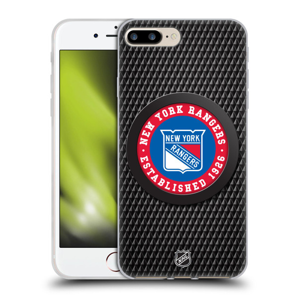 NHL New York Rangers Puck Texture Soft Gel Case for Apple iPhone 7 Plus / iPhone 8 Plus & MagSafe