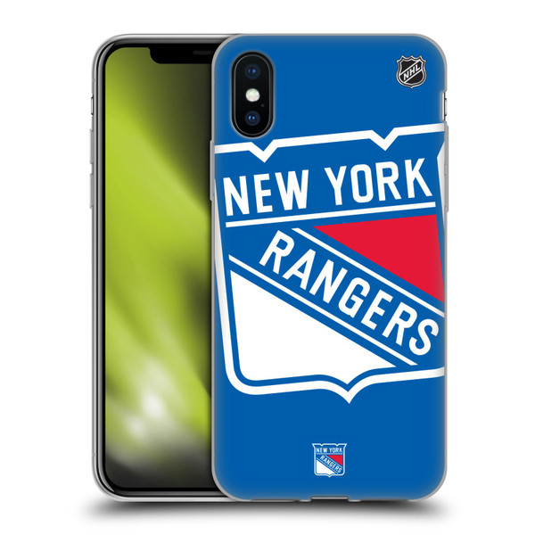 NHL New York Rangers Oversized Soft Gel Case for Apple iPhone X / iPhone XS