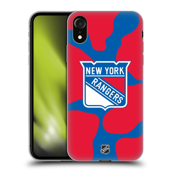 NHL New York Rangers Cow Pattern Soft Gel Case for Apple iPhone XR