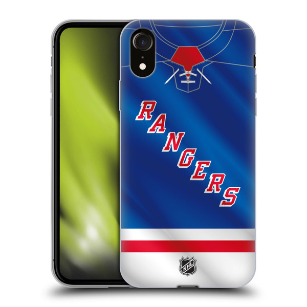 NHL New York Rangers Jersey Soft Gel Case for Apple iPhone XR