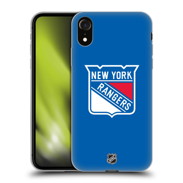 NHL New York Rangers Plain Soft Gel Case for Apple iPhone XR