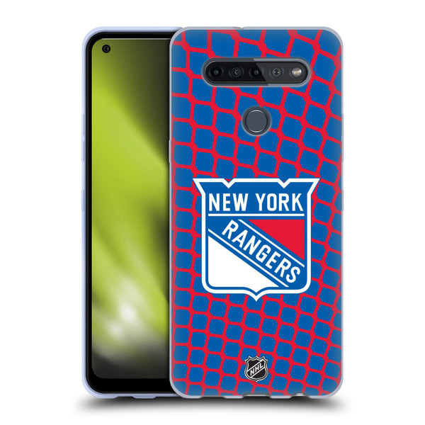 NHL New York Rangers Net Pattern Soft Gel Case for LG K51S