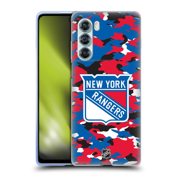 NHL New York Rangers Camouflage Soft Gel Case for Motorola Edge S30 / Moto G200 5G