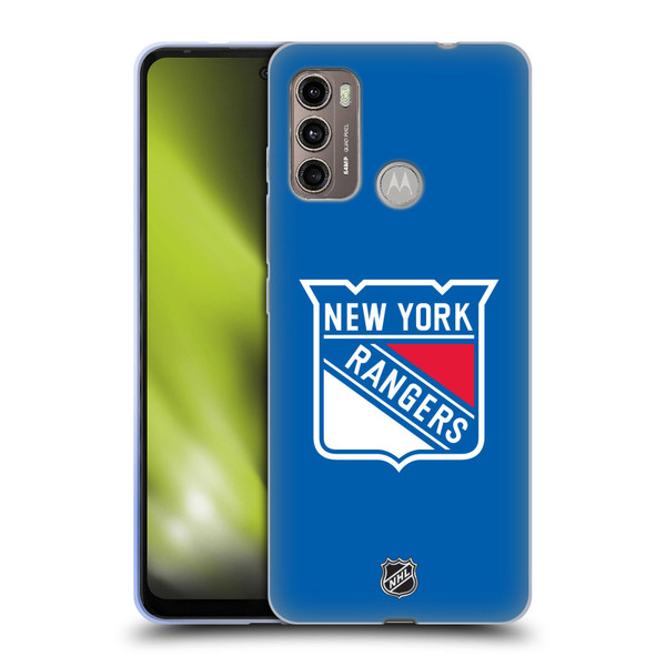 NHL New York Rangers Plain Soft Gel Case for Motorola Moto G60 / Moto G40 Fusion