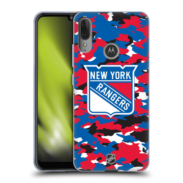 NHL New York Rangers Camouflage Soft Gel Case for Motorola Moto E6 Plus