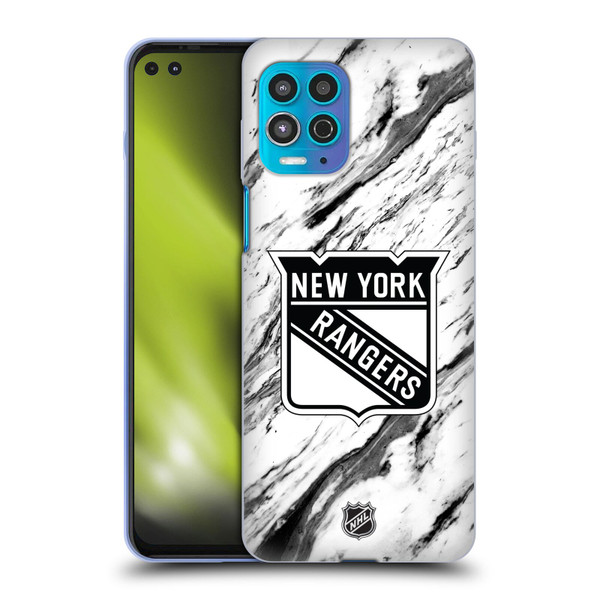 NHL New York Rangers Marble Soft Gel Case for Motorola Moto G100
