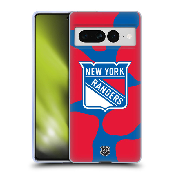 NHL New York Rangers Cow Pattern Soft Gel Case for Google Pixel 7 Pro