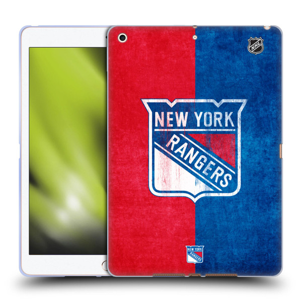 NHL New York Rangers Half Distressed Soft Gel Case for Apple iPad 10.2 2019/2020/2021