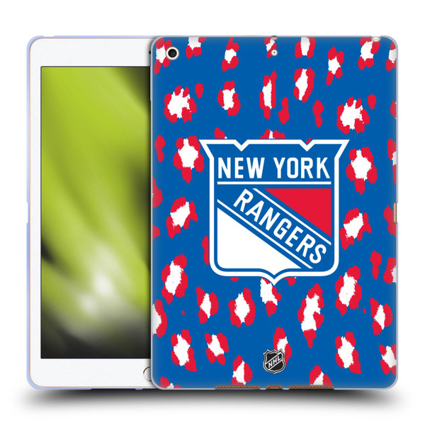 NHL New York Rangers Leopard Patten Soft Gel Case for Apple iPad 10.2 2019/2020/2021