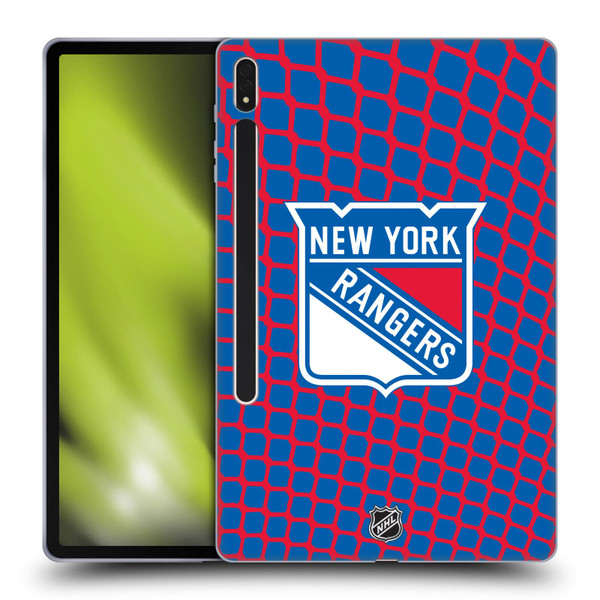 NHL New York Rangers Net Pattern Soft Gel Case for Samsung Galaxy Tab S8 Plus