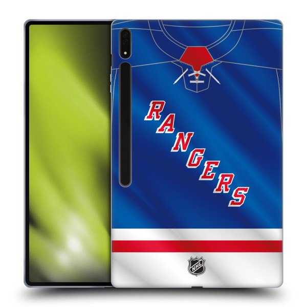 NHL New York Rangers Jersey Soft Gel Case for Samsung Galaxy Tab S8 Ultra