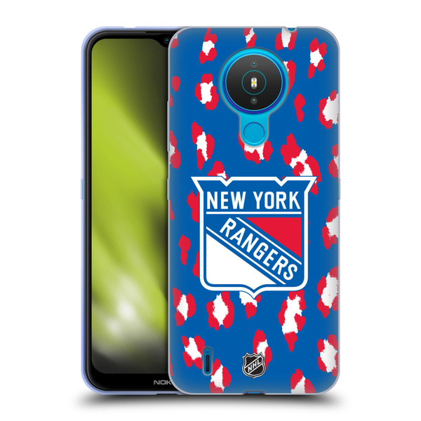 NHL New York Rangers Leopard Pattern Soft Gel Case for Nokia 1.4