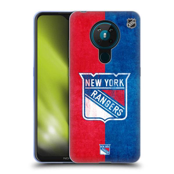NHL New York Rangers Half Distressed Soft Gel Case for Nokia 5.3